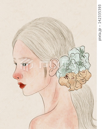 art portrait of a young woman art portrait of a young woman 142335393