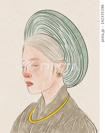 art portrait of a young woman art portrait of a young woman 142335396