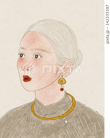art portrait of a young woman art portrait of a young woman 142335397