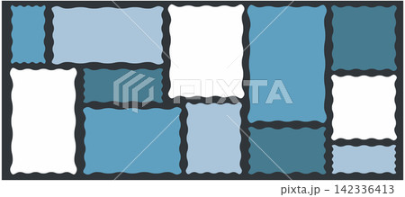 Wavy edge rectangle and square with zig zag and wavy corners 142336413