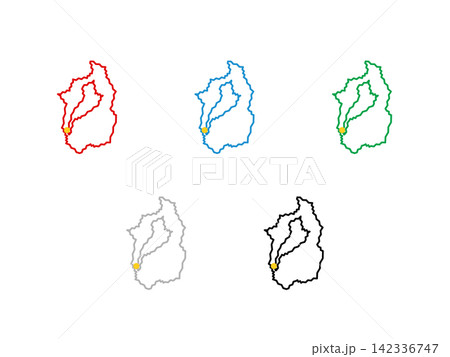 県庁入りデザイン地図_滋賀県_ジグザグ 県庁入りデザイン地図_滋賀県_ジグザグ 142336747