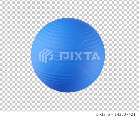 3D Blue Exercise Ball Isolated. Premium stability ball for core workouts, balance training, and home gym. 3d render 3D Blue Exercise Ball Isolated. Premium stability ball for core workouts, balance training, and home gym. 3d render 142337421
