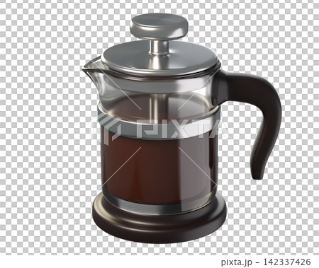 3D French Press Coffee Maker Isolated for bakery, cafe, restaurant menu, pastry app. 3d render 3D French Press Coffee Maker Isolated for bakery, cafe, restaurant menu, pastry app. 3d render 142337426