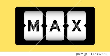 Black color in word max on slot banner with yellow color background 142337850