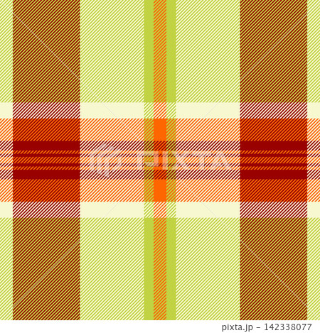 Seamless tartan plaid textile with balanced checks and a woven fabric texture. Lime, light and yellow tones support classic fabric heritage in a decorative fabric surface for surface design. Seamless tartan plaid textile with balanced checks and a woven fabric texture. Lime, light and yellow tones support classic fabric heritage in a decorative fabric surface for surface design. 142338077