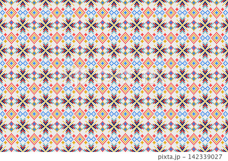 Ikat pattern seamless ,geometric ethnic pattern ,Tribal geometric seamless patterns, ethnic design, hipster backdrop, wallpaper Background, Design curtain, carpet ,fabric ,textile Ikat pattern seamless ,geometric ethnic pattern ,Tribal geometric seamless patterns, ethnic design, hipster backdrop, wallpaper Background, Design curtain, carpet ,fabric ,textile 142339027