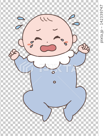 Illustration of a crying baby boy Illustration of a crying baby boy 142339747