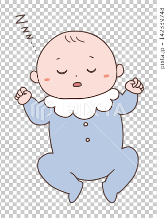 Illustration of a sleeping baby (boy) Illustration of a sleeping baby (boy) 142339748