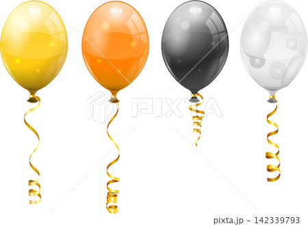 Golden Streamer and Balloons Golden Streamer and Balloons 142339793