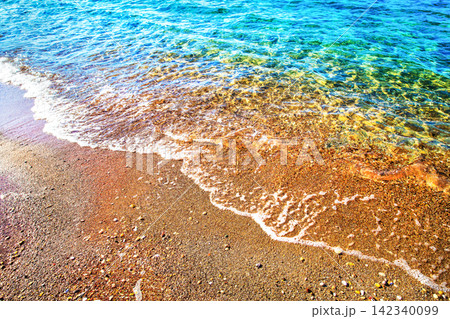 Fantastic sand and water on idyllic Greek Islands - transparent water and fresh air Fantastic sand and water on idyllic Greek Islands - transparent water and fresh air 142340099