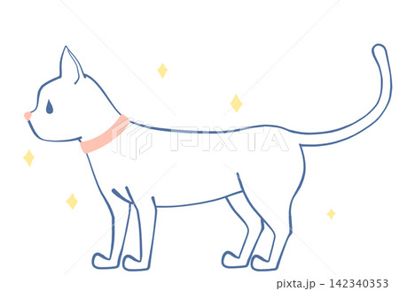 キラキラした猫のイラスト キラキラした猫のイラスト 142340353