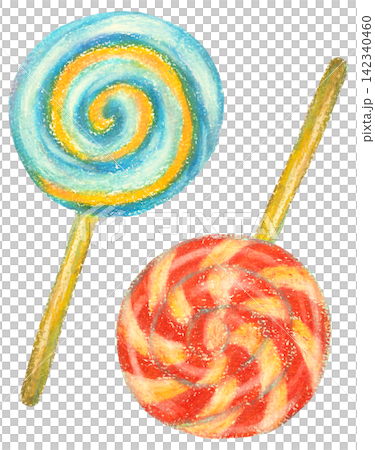 Lollipop illustration, oil pastel Lollipop illustration, oil pastel 142340460