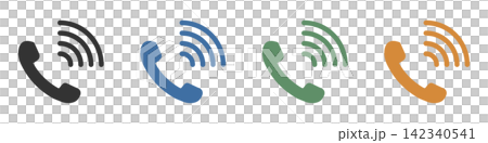 Phone and incoming signal icon set Phone and incoming signal icon set 142340541