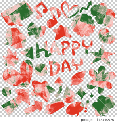 Colorful hand-drawn motifs and HAPPY DAY design elements Colorful hand-drawn motifs and HAPPY DAY design elements 142340970