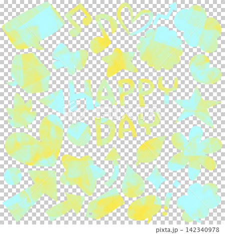 Colorful hand-drawn motifs and HAPPY DAY design elements Colorful hand-drawn motifs and HAPPY DAY design elements 142340978