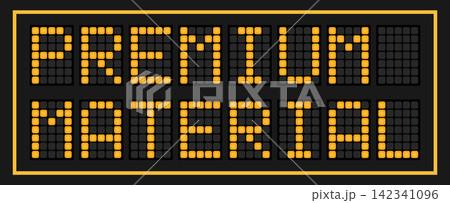 Orange color led banner in word premium material on black background 142341096