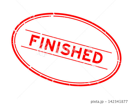 Grunge red finished word oval rubber seal stamp on white background Grunge red finished word oval rubber seal stamp on white background 142341877