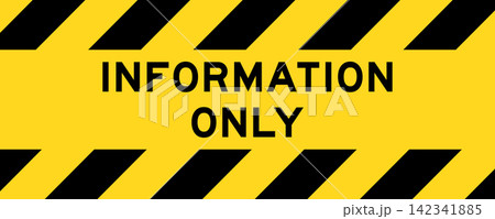 Yellow and black color with line striped label banner with word information only Yellow and black color with line striped label banner with word information only 142341885