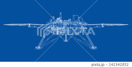 drone blueprint illustration. Vector drone blueprint illustration. Vector 142342852