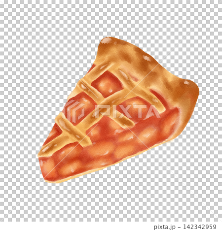 Apple pie painted in watercolor Apple pie painted in watercolor 142342959