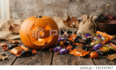 colorful candies in a bucket and a burning colorful candies in a bucket and a burning 142342967