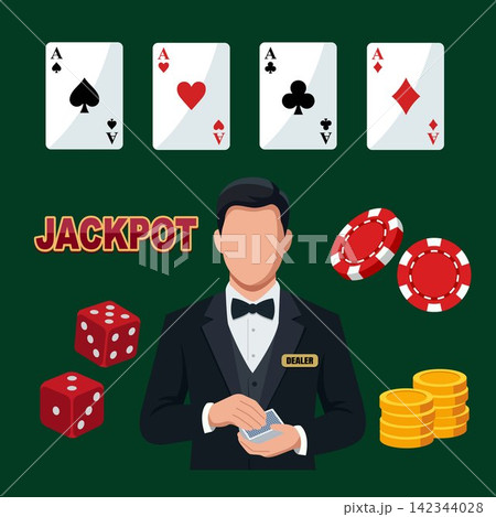Casino illustration collection. Gambling vector Casino illustration collection. Gambling vector 142344028