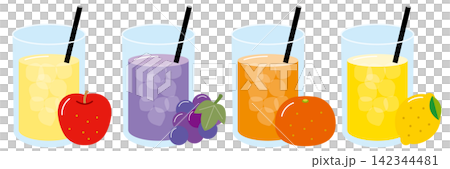 Fruit juice illustration set 142344481