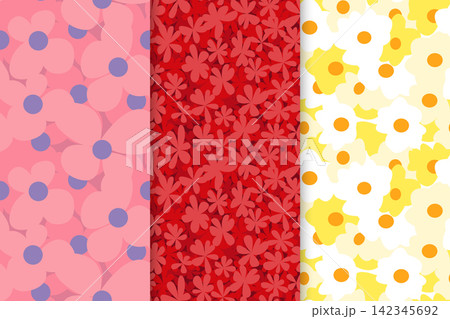 Floral seamless patterns set Floral seamless patterns set 142345692