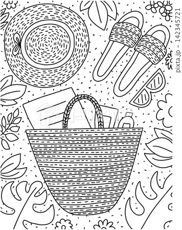 Summer beach coloring page Summer beach coloring page 142345721
