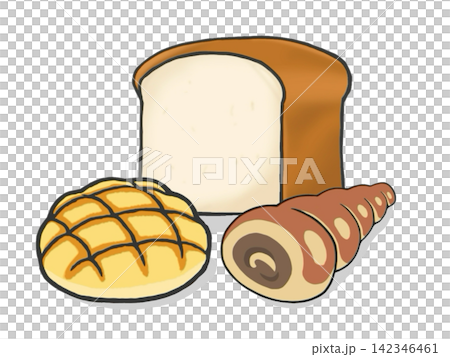 食パンとメロンパンとチョココロネのセット 142346461
