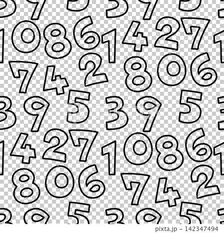 Rough numbers seamless pattern Rough numbers seamless pattern 142347494