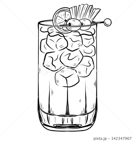 Bloody Mary Cocktail Illustration with Lemon and Celery Bloody Mary Cocktail Illustration with Lemon and Celery 142347907