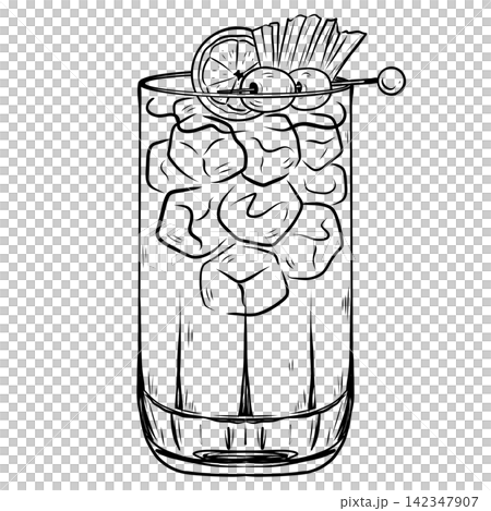 Bloody Mary Cocktail Illustration with Lemon and Celery Bloody Mary Cocktail Illustration with Lemon and Celery 142347907