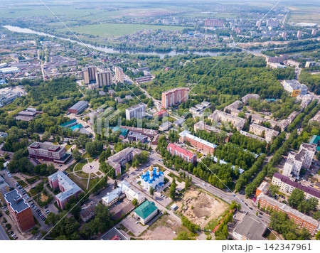 Voskresensk cityscape with Church of Icon of Our Lady of Jerusalem 142347961