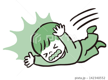 転倒する女の子のイラスト|子どもの転倒・事故・危険・安全対策 転倒する女の子のイラスト|子どもの転倒・事故・危険・安全対策 142348552