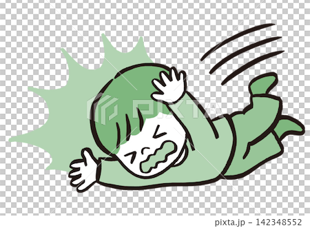 転倒する女の子のイラスト|子どもの転倒・事故・危険・安全対策 転倒する女の子のイラスト|子どもの転倒・事故・危険・安全対策 142348552