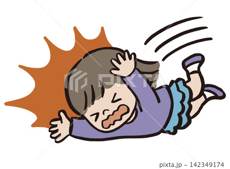 転倒する女の子のイラスト｜子どもの転倒・事故・危険・安全対策 142349174
