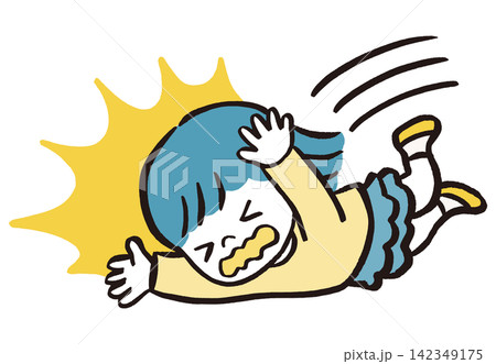 転倒する女の子のイラスト|子どもの転倒・事故・危険・安全対策 転倒する女の子のイラスト|子どもの転倒・事故・危険・安全対策 142349175