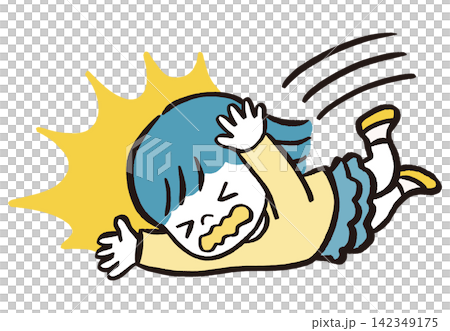 転倒する女の子のイラスト|子どもの転倒・事故・危険・安全対策 転倒する女の子のイラスト|子どもの転倒・事故・危険・安全対策 142349175