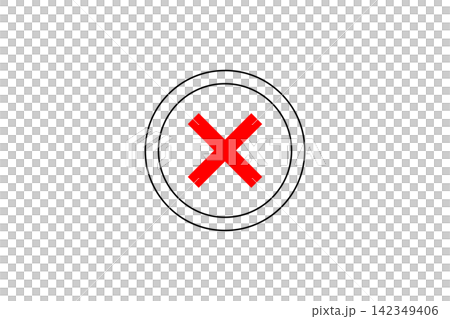 Red X Cancel Icon Inside Concentric Circle Button Symbolizing Error, Close, Delete, Or Incorrect Action Red X Cancel Icon Inside Concentric Circle Button Symbolizing Error, Close, Delete, Or Incorrect Action 142349406