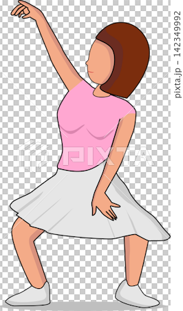 Illustration of a young Woman Dancing Illustration of a young Woman Dancing 142349992