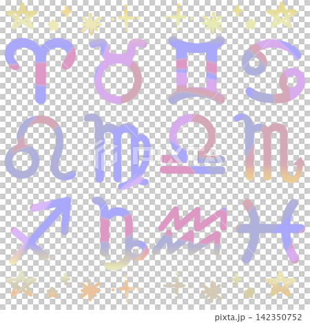 12星座圖標插圖集 142350752