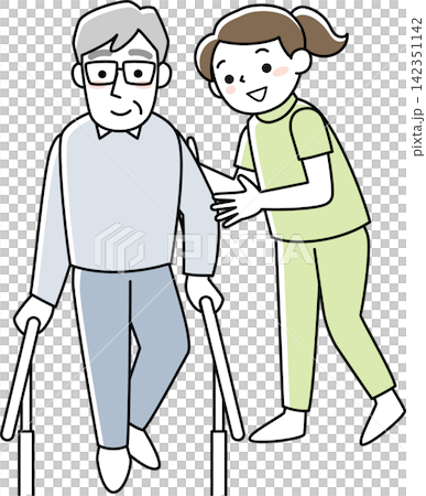 老年男子正在接受腿部復健治療 142351142