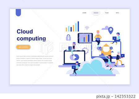 Landing page template of cloud computing modern flat design concept. Learning and people concept. Conceptual flat vector illustration for web page, website and mobile website. Landing page template of cloud computing modern flat design concept. Learning and people concept. Conceptual flat vector illustration for web page, website and mobile website. 142353322
