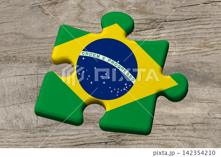 3D Flag on jigsaw puzzle pieces 3D Flag on jigsaw puzzle pieces 142354210