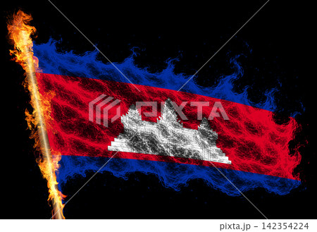 3D Flag on flames 3D Flag on flames 142354224