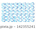 魚介類ののシルエット吹き出しイラスト集 142355241