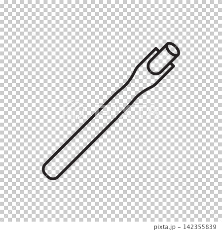 Minimalist line art icon of a hollow drive round hole punch tool for belts and leather straps. Minimalist line art icon of a hollow drive round hole punch tool for belts and leather straps. 142355839