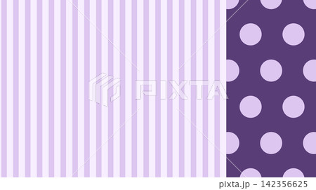 Pastel purple vertical striped background with a purple polka-dot border. Pastel purple vertical striped background with a purple polka-dot border. 142356625
