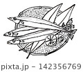 サンマ筆描き 142356769